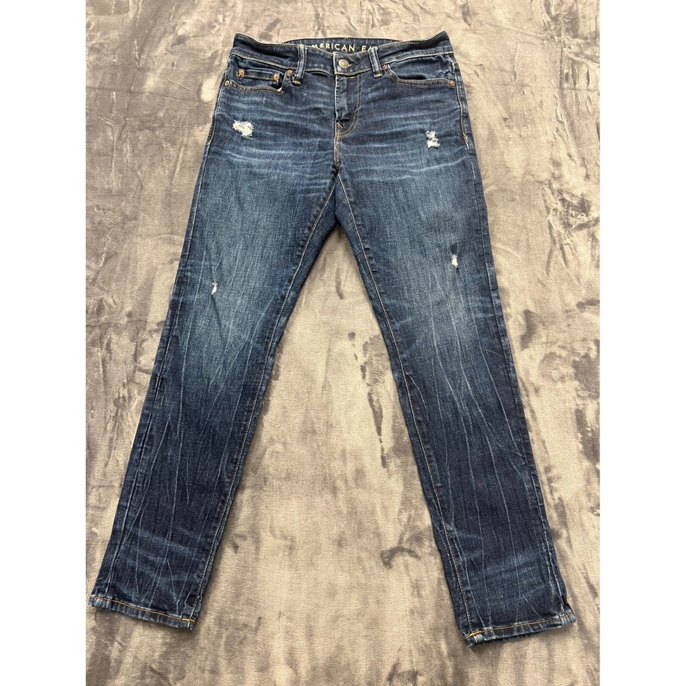 American Eagle Ne(x)t Level Airflex Jeans Mens 30x30 Dark Wash Distressed Slim